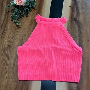Aerie Bright Pink Ribbed Crop Top